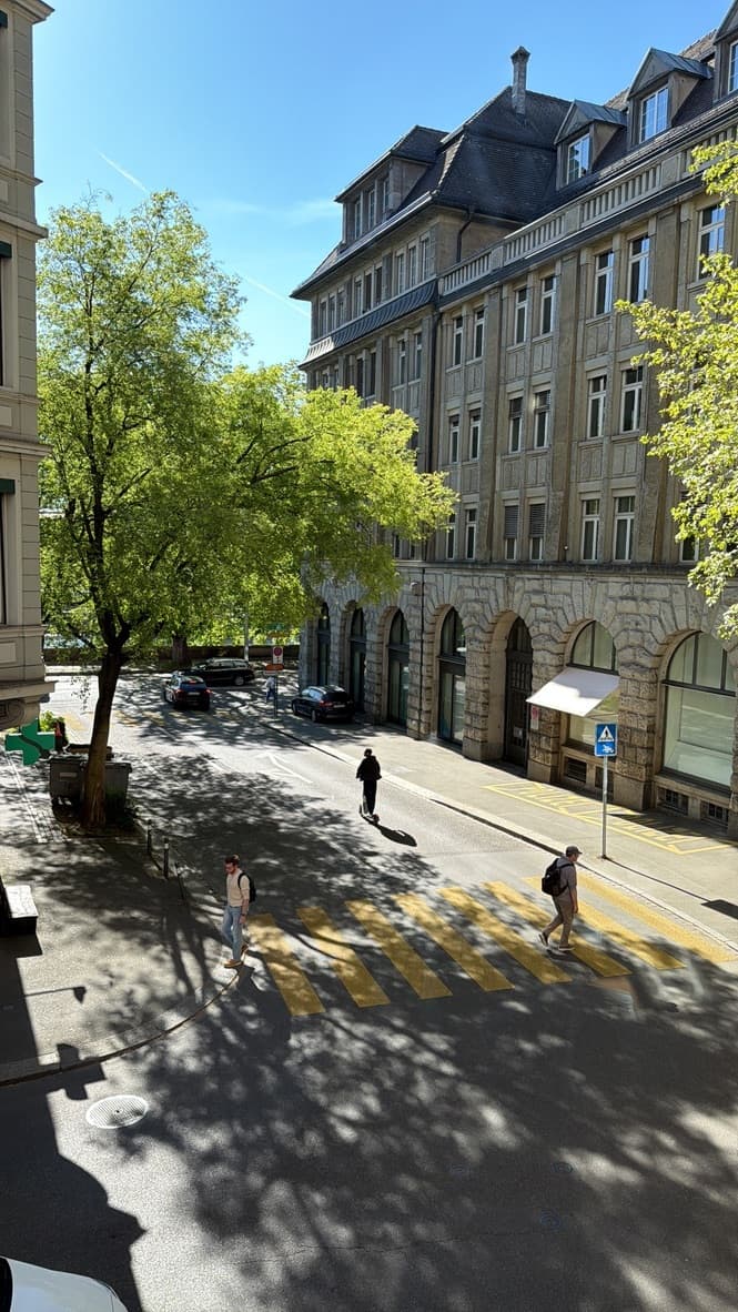 View from the new office onto Weinbergstrasse
